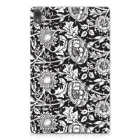 Lenovo Tab P11 | P11 Plus | Siliconen hoesje | Black Flowers - thumbnail