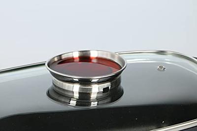 Alpina braadslee met glazen deksel 5.5l 39.5x22.5x10.8 cm zwart