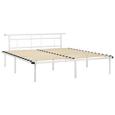 Bedframe metaal wit 200x200 cm