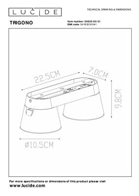 Lucide TRIGONO - Plafondspot - 2xGU10 - Wit