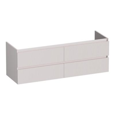 Brauer Joy Wavy - Onderkast - 140 cm - met 4 Softclose Lades Greeploos en 2 Sifon Uitsparingen - Mat Zand