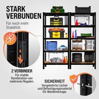 Stellingkast boutloos Zwart 180x90x40cm tot 875kg - thumbnail