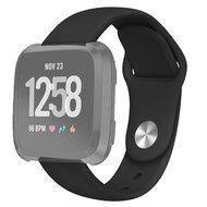 Fitbit Versa 1 / 2 & Lite siliconen bandje - Maat: Large - Zwart - thumbnail