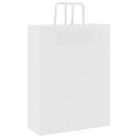 VidaXL Papieren zakken 250 st met hengsels 32x12x42 cm wit - thumbnail