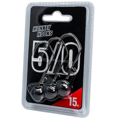 Monkey Lures Monkey Hooks Black 3st. 5/0 18 gr
