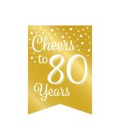 Verjaardagsslinger Vaandel 80 Jaar Goud/Wit (6m) - thumbnail