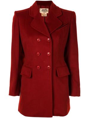 Hermès pre-owned double-breasted cashmere blazer - Red Hermès pre-owned double-breasted cashmere blazer - Red