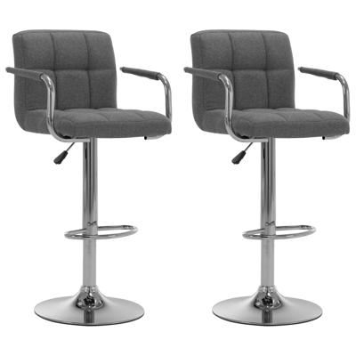 VidaXL Barstoelen 2 st stof lichtgrijs