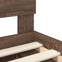 Bedframe met hoofdeinde Bruin Eiken 120 x 190 cm Bewerkt hout - thumbnail