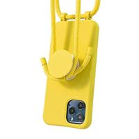 Høyde - iPhone 13 Pro Max - Telefoonhoes met koord + Socket houder - Geel - thumbnail