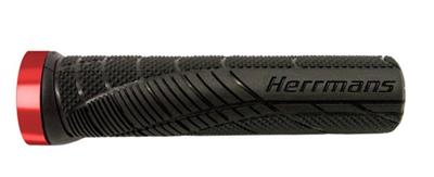 Herrmans handvatten Shark Density 130 mm zwart/rood per set