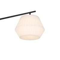 QAZQA Design buiten vloerlamp zwart met witte kap IP44 - Robbert - thumbnail