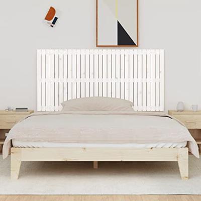 Wandhoofdbord 185x3x90 cm massief grenenhout wit