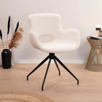 Tower Living Draaibare Eetkamerstoel 'Campo' Teddy, kleur Wit - thumbnail