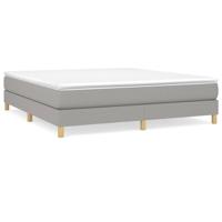 Boxspring met matras stof lichtgrijs 160x200 cm - thumbnail