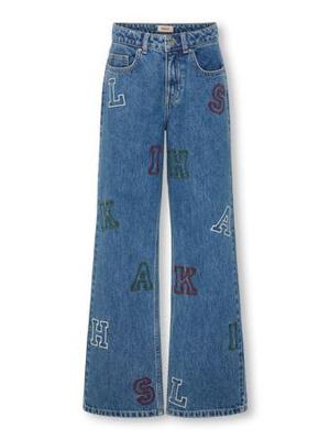 Kids ONLY winter jeansbroek meisjes - blauw - KogJuicy - wide leg fit
