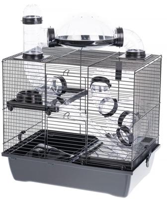 INTER-ZOO Rocky + Terrace black - kooi voor een hamster