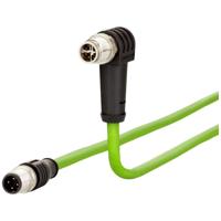 Metz Connect 142M2X1B050 M12 Netwerkkabel, patchkabel CAT 6A S/FTP 5.00 m Groen PUR-mantel, Zuurbestendig, Ozonbestendig, UV-bestendig, Geschikt voor - thumbnail