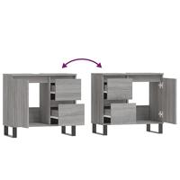 Badkamerkast 65x33x60 cm bewerkt hout grijs sonoma eikenkleurig - thumbnail