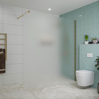 Fortifura Galeria inloopdouche - 180x200cm - mat glas - wandarm - Geborsteld Messing PVD (Goud) SW797933/SW797910 Fortifura Galeria inloopdouche - 180x200cm - mat glas - wandarm - Geborsteld Messing PVD (Goud) SW797933/SW797910