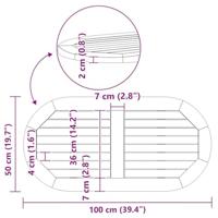 Tafelblad Bruin 100 x 50 x 2 cm Massief acaciahout - thumbnail