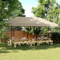VidaXL Partytent inklapbaar pop-up 580x292x315 cm taupe - thumbnail