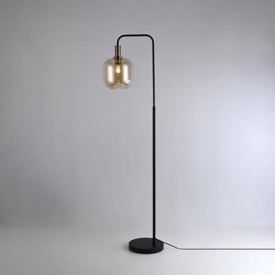 Staande lamp Xirena ambra I - E27-fitting - Bol van amberkleurig glas - Luxe boog - IP20 voor binnen