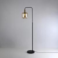 Staande lamp Xirena ambra I - E27-fitting - Bol van amberkleurig glas - Luxe boog - IP20 voor binnen - thumbnail