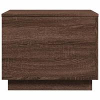 Salontafel met LED-verlichting 50x50x40 cm bruin eikenkleur - thumbnail