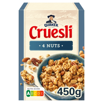 Quaker Cruesli 4 Noten Ontbijtgranen 450 gr bij Jumbo