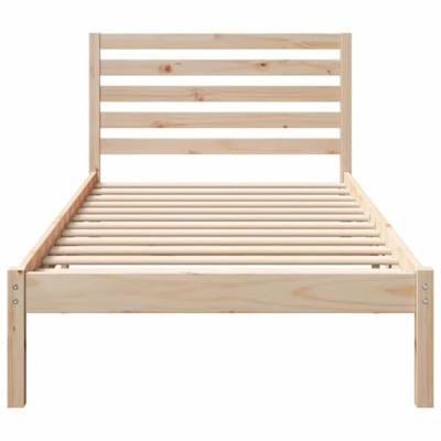 Bedframe met hoofdeinde Bruin 80 x 200 cm Massief grenenhout