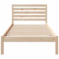 Bedframe met hoofdeinde Bruin 90 x 190 cm Massief grenenhout - thumbnail
