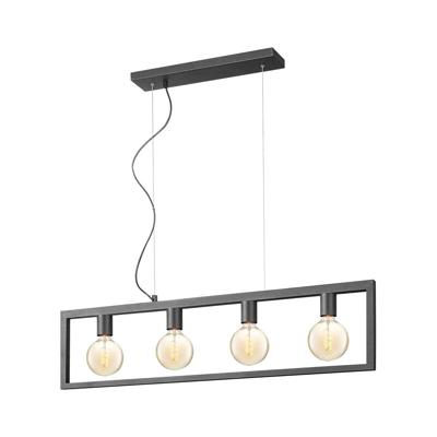 Light depot - hanglamp Fito 4L rechthoek vlak - zwart - Outlet Light depot - hanglamp Fito 4L rechthoek vlak - zwart - Outlet