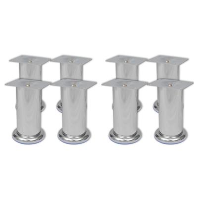 VidaXL Bankpoten 8 st rond 120 mm chroomkleurig