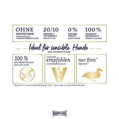Happy Dog 60556 - Supreme Sensible France Gourmet Duck - Droog hondenvoer voor volwassen honden - inhoud 4 kg