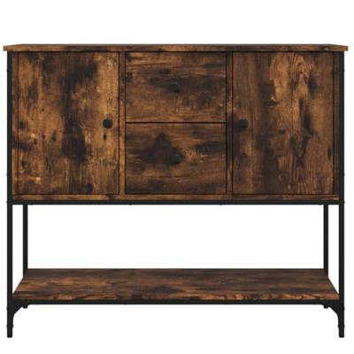 Dressoir 100x36x85 cm bewerkt hout gerookt eikenkleurig