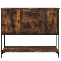 Dressoir 100x36x85 cm bewerkt hout gerookt eikenkleurig - thumbnail