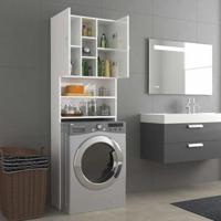 VidaXL Wasmachinekast 64x25,5x190 cm hoogglans wit - thumbnail