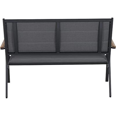 Siena Garden N40082 Tuinbank Aluminium, Teakhout Antraciet (mat), Grijs, Natuur