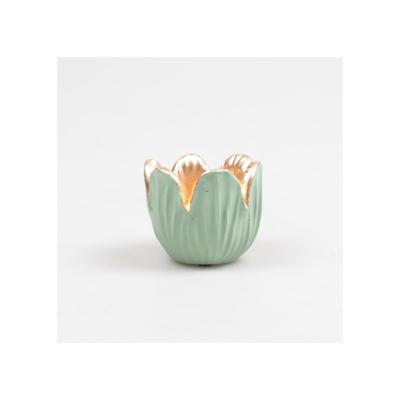 Waxinelichthouder tulp groen 8,5x6,5cm