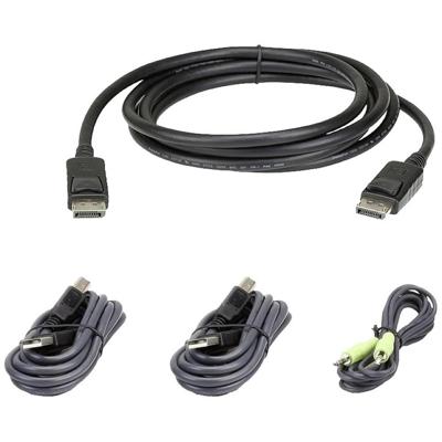 ATEN KVM Aansluitkabel [3x DisplayPort stekker - 3x DisplayPort stekker] 1.80 m Zwart