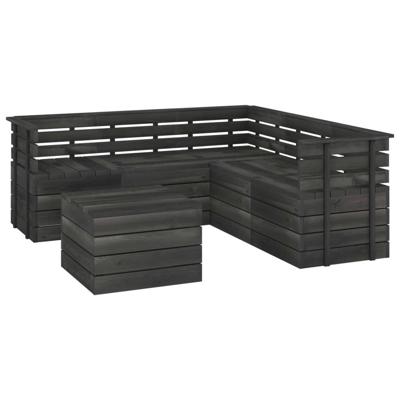 vidaXL 6-delige Loungeset pallet massief grenenhout donkergrijs vidaXL 6-delige Loungeset pallet massief grenenhout donkergrijs