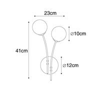 QAZQA Moderne wandlamp goud met opaal glas 2-lichts - Athens - thumbnail