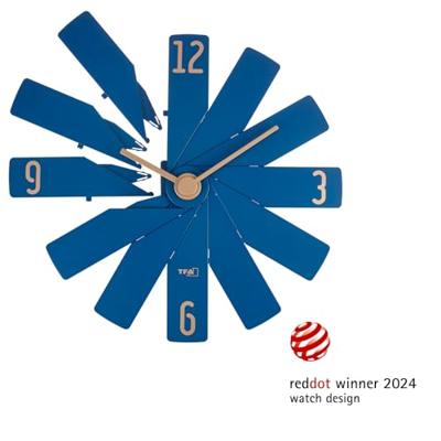 TFA Dostmann 60.3020.06 Wandklok Kwarts 400 mm x 37 mm x 400 mm Blauw, Middernachtsblauw Slepend uurwerk (geluidsloos)