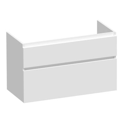 Brauer Delight - Onderkast - 100 cm - met 2 Softclose Lades Greeploos en 1 Sifon Uitsparing - Mat Wit