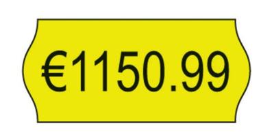 Avery YPLP1226 etiketten voor prijstang permanent, ft 12 x 26 mm, 15 000 etiketten, geel