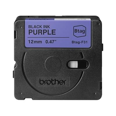 Brother BTAG-F31 labelprinter-tape Zwart op paars Brother BTAG-F31 labelprinter-tape Zwart op paars