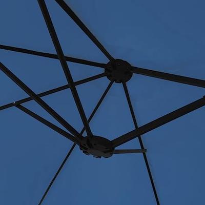 VidaXL Parasol dubbel dak met led 449x245 cm azuurblauw