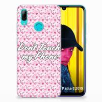 Huawei P Smart 2019 Silicone-hoesje Flowers Pink DTMP - thumbnail