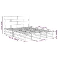 Bedframe zonder matras massief grenenhout wasbruin 135x190 cm - thumbnail